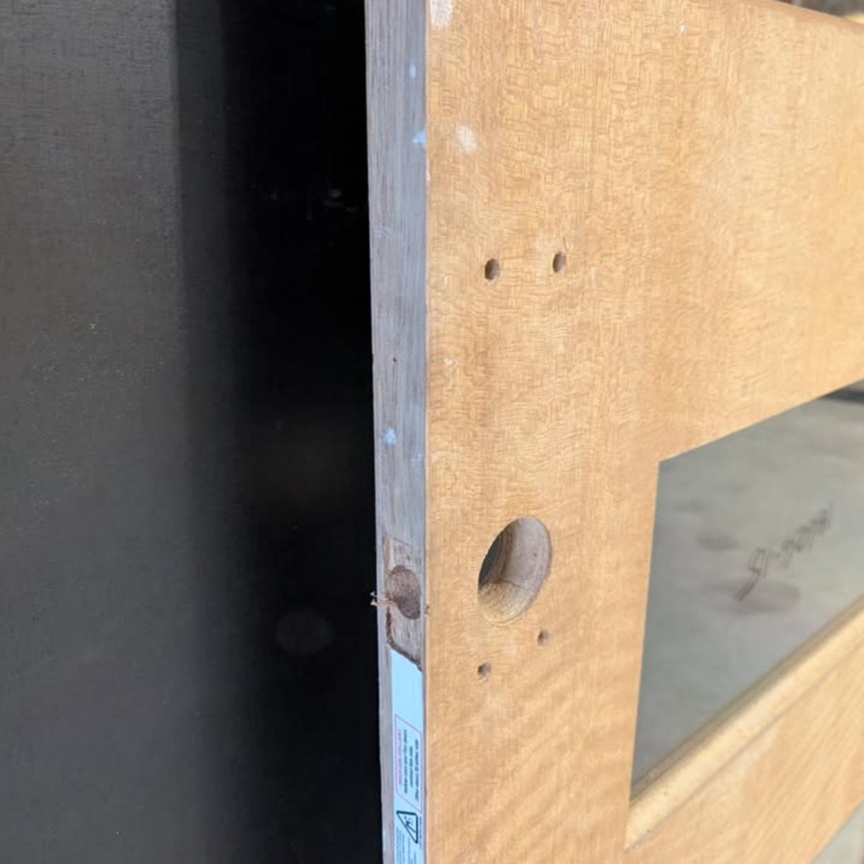 External Timber Door - 2340h x 1020w Solid Core w/ 4 X Clear Glass  (NEX35) *Factory Second* 30464