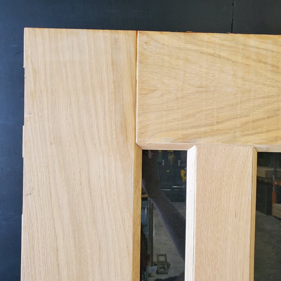 External Timber Door - 2340h x 1200w Solid Core w/ 5 X Clear Glass  (AWOWS 5VG) *Factory 2nd* 30465