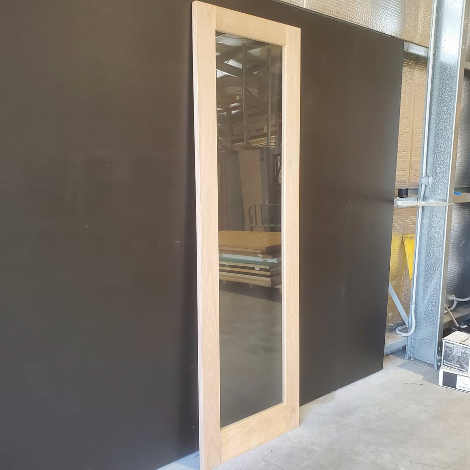 Internal Timber Door - 2340h x 720w Solid Core w/ 1 X Clear Glass  (AWO21) *Factory Second* 30467