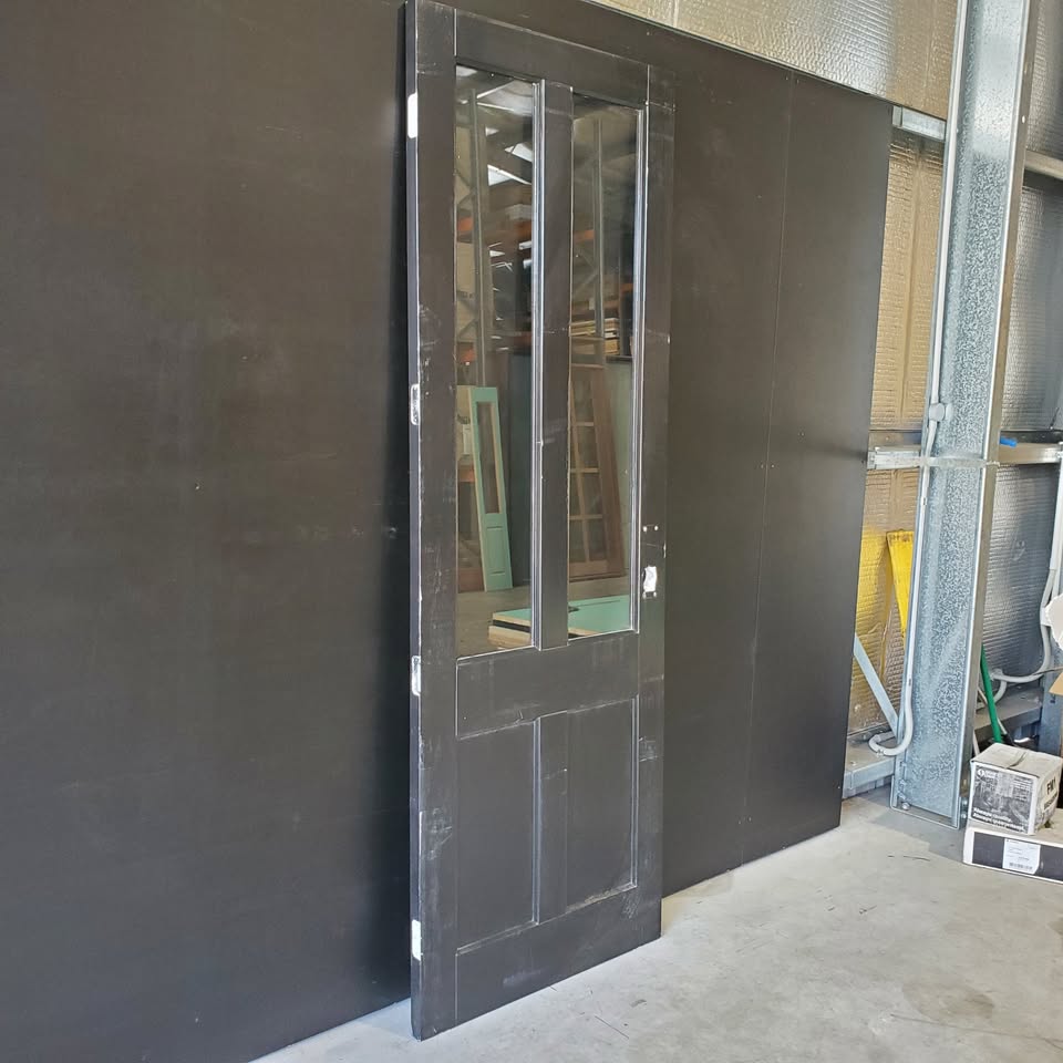 External Timber Door - 2340h x 815w Solid Core w/ 2 X Clear Glass  *Factory Second* 30474