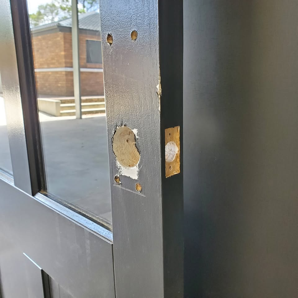 External Timber Door - 2340h x 815w Solid Core w/ 2 X Clear Glass  *Factory Second* 30474