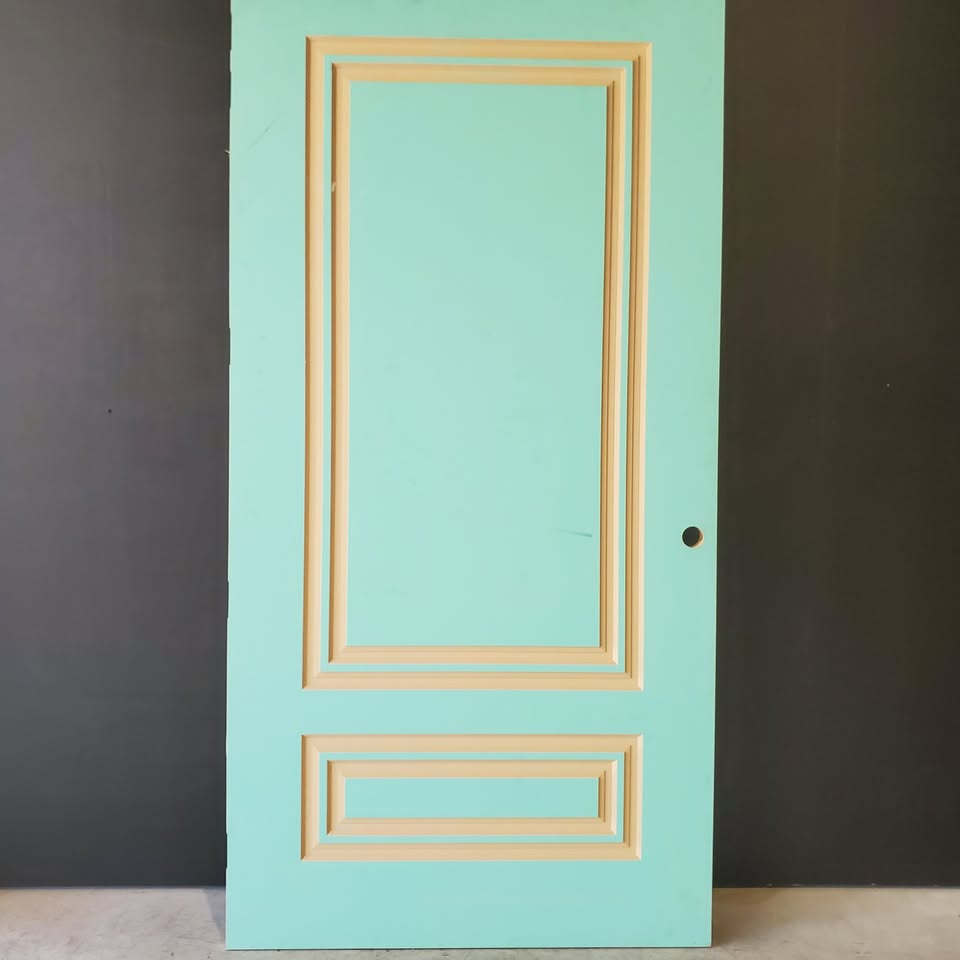 External Timber Door - 2340h x 1200w Solid Core w/ Routered Pattern  *Factory Second* 30475