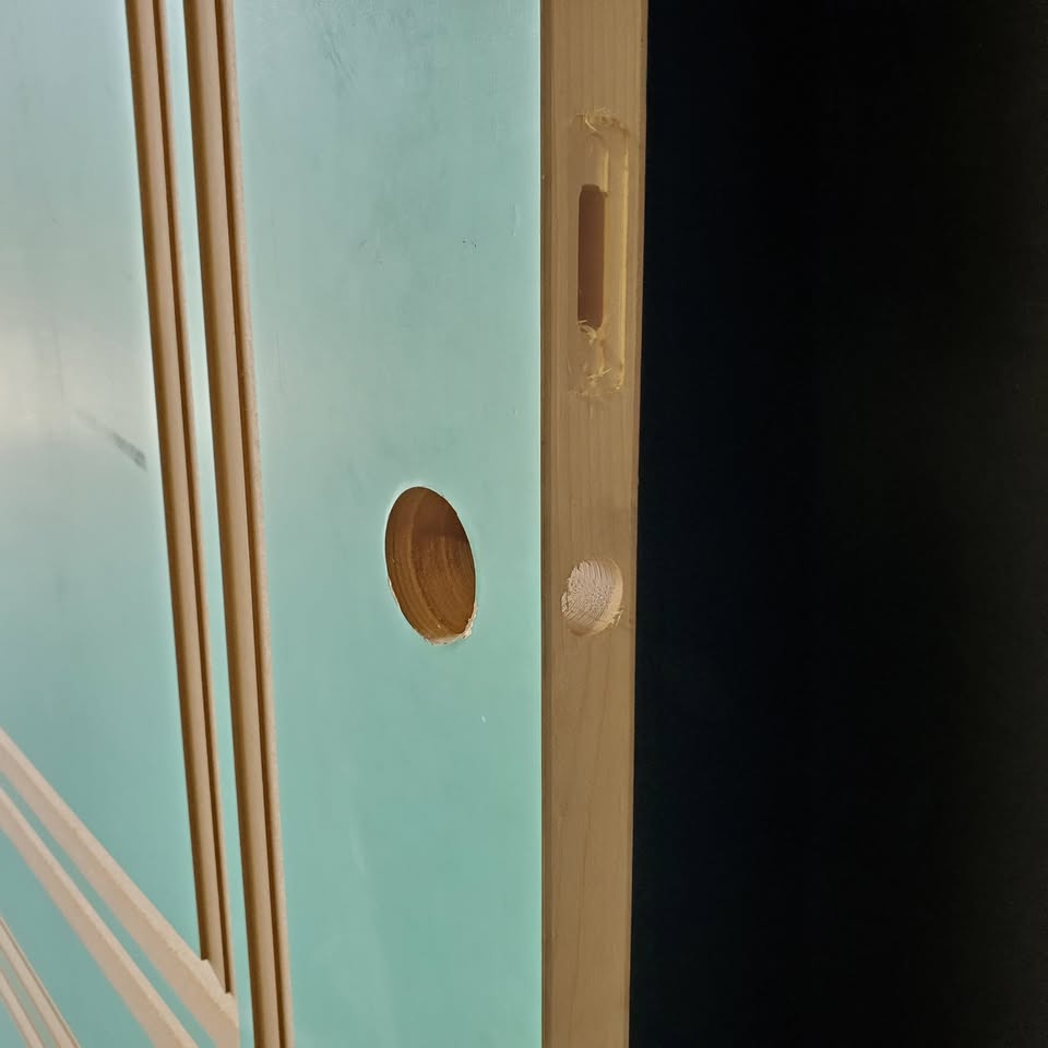 External Timber Door - 2340h x 1200w Solid Core w/ Routered Pattern  *Factory Second* 30475