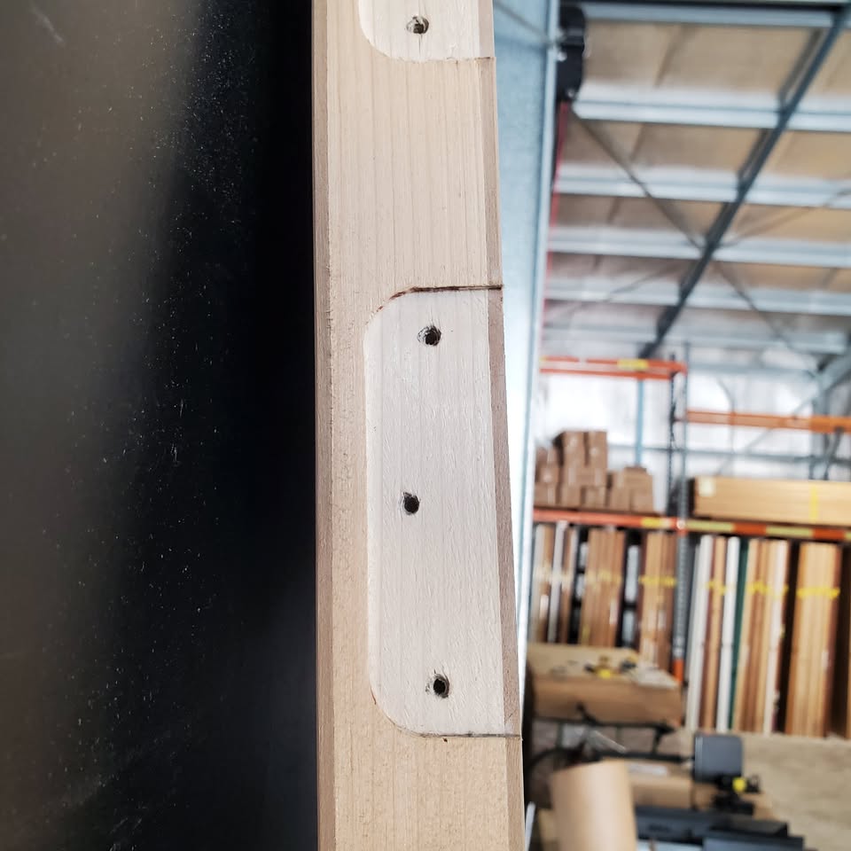 External Timber Door - 2340h x 1200w Solid Core w/ Routered Pattern  *Factory Second* 30475