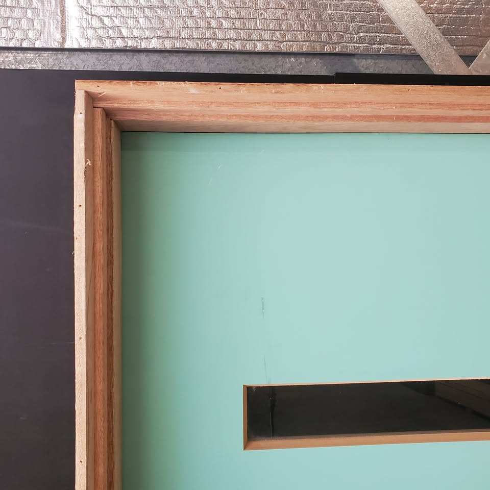 Timber Entry Door - Pre-Hung in a 2400h x 1267w Frame w/  4 x Clear Glass *Factory 2nd* 30480