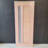 Timber Entry Door - 2040h x 820w Solid Core w/ 1 x Vertical Obscure (Frosted) Glass *New* 40017