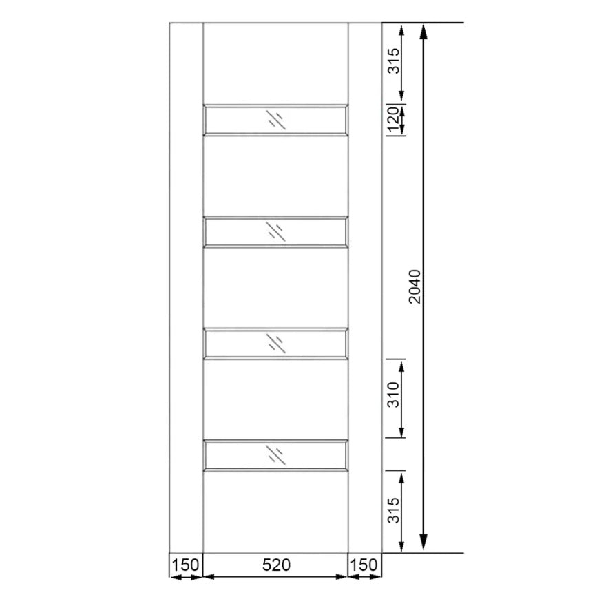 Timber Entry Door - 2040h x 820w Solid Core w/ 4 x Horizontal Obscure (Frosted) Glass *New* 40019