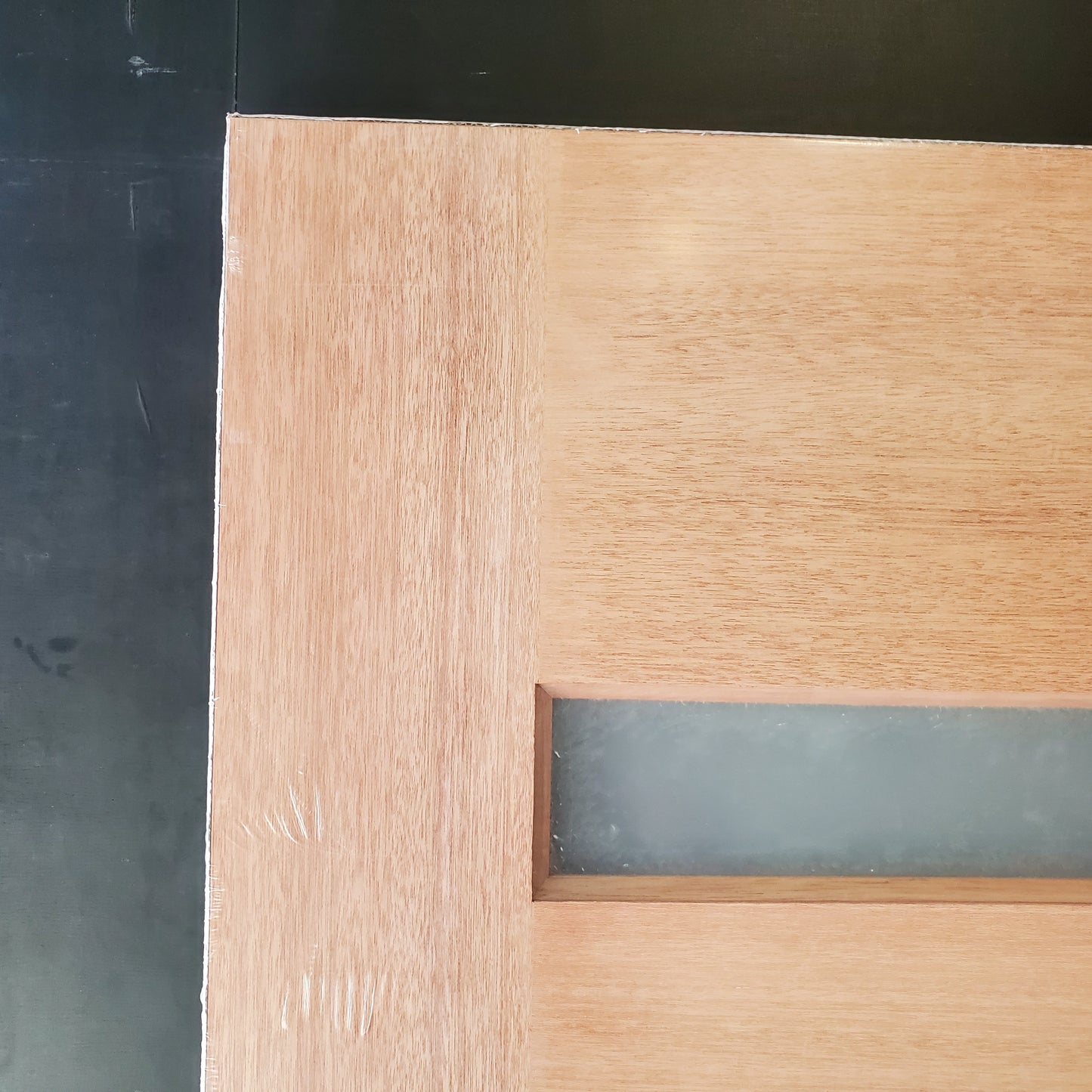 Timber Entry Door - 2040h x 920w Solid Core w/ 4 x Horizontal Obscure (Frosted) Glass *New* 40023