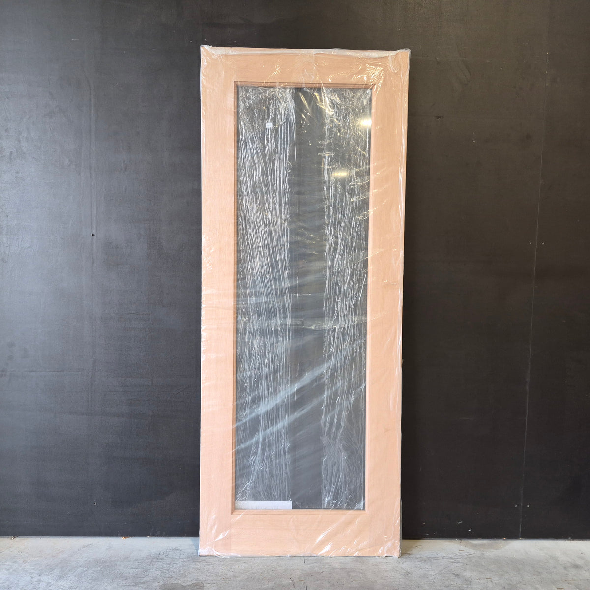 Timber Entry Door - 2040h x 820w Solid Core w/ 1 x Full Panel Clear Glass *New* 40051
