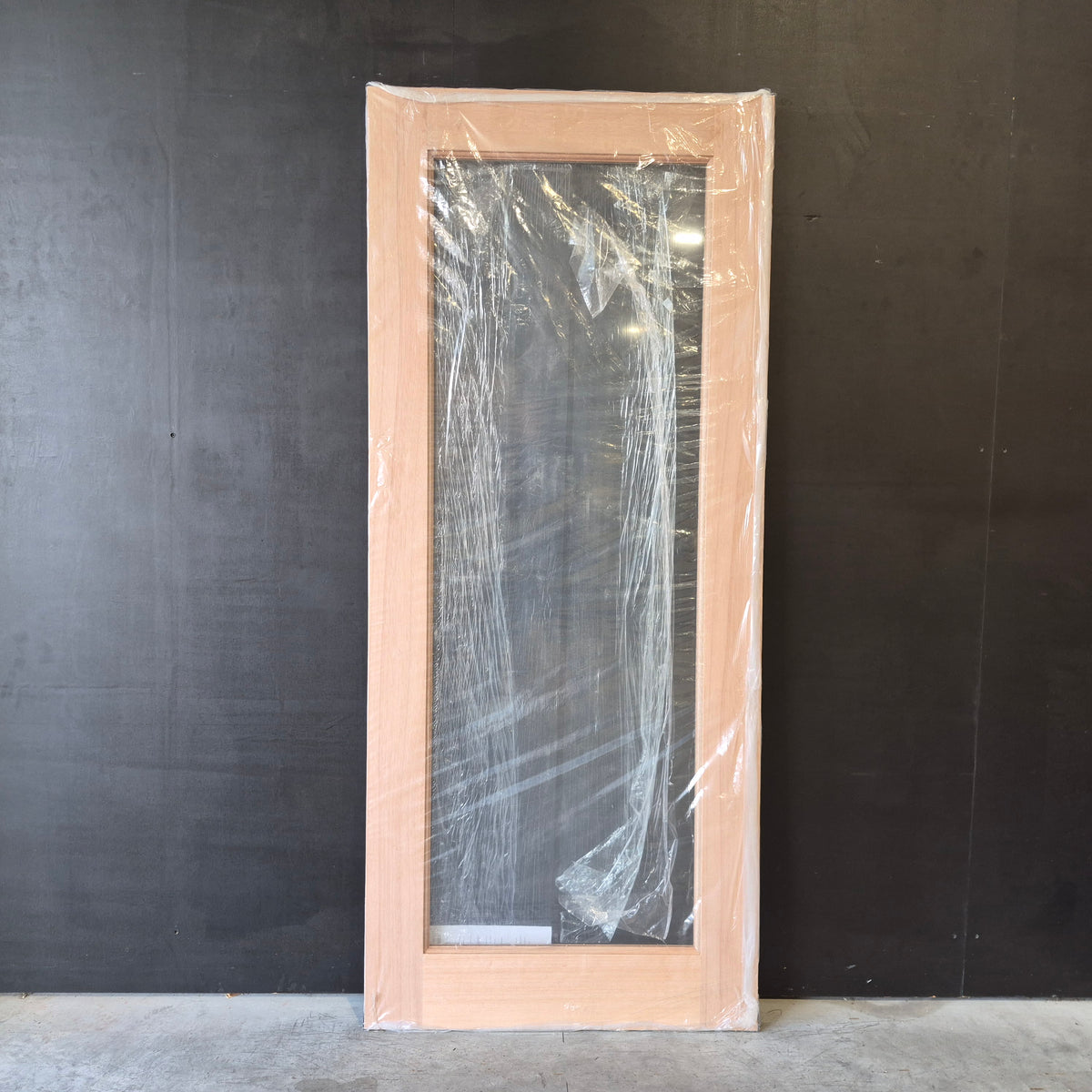 Timber Entry Door - 2040h x 870w Solid Core w/ 1 x Full Panel Clear Glass *New* 40052