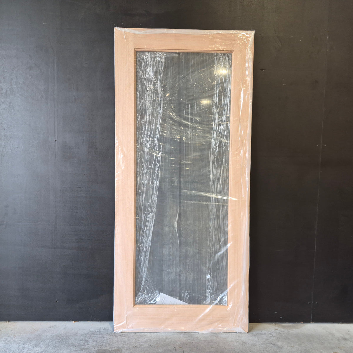 Timber Entry Door - 2040h x 920w Solid Core w/ 1 x Full Panel Clear Glass *New* 40053