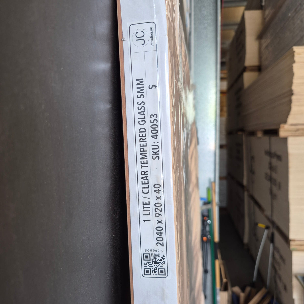 Timber Entry Door - 2040h x 920w Solid Core w/ 1 x Full Panel Clear Glass *New* 40053