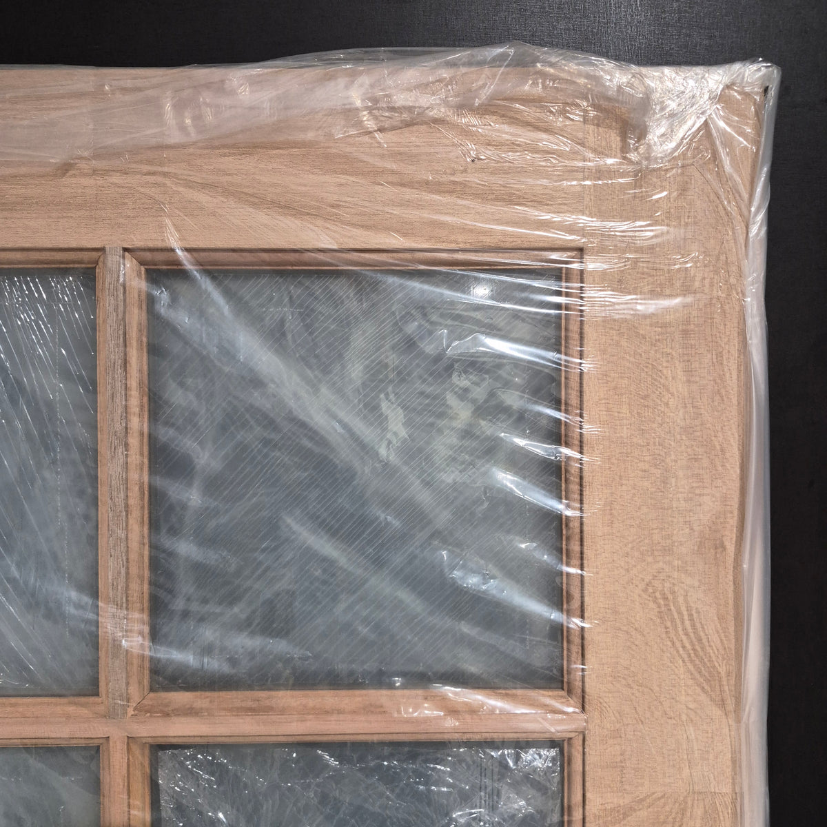 Timber Entry Door - 2040h x 920w Solid Core w/ 6 x Obscure (Frosted) Glass + Infill Panel *New* 40056