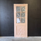 Timber Entry Door - 2040h x 820w Solid Core w/ 6 x Clear Glass + Infill Panel *New* 40057