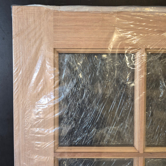 Timber Entry Door - 2040h x 820w Solid Core w/ 6 x Clear Glass + Infill Panel *New* 40057