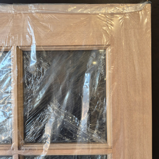 Timber Entry Door - 2040h x 870w Solid Core w/ 6 x Clear Glass + Infill Panel *New* 40058