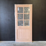 Timber Entry Door - 2040h x 920w Solid Core w/ 6 x Clear Glass + Infill Panel *New* 40059