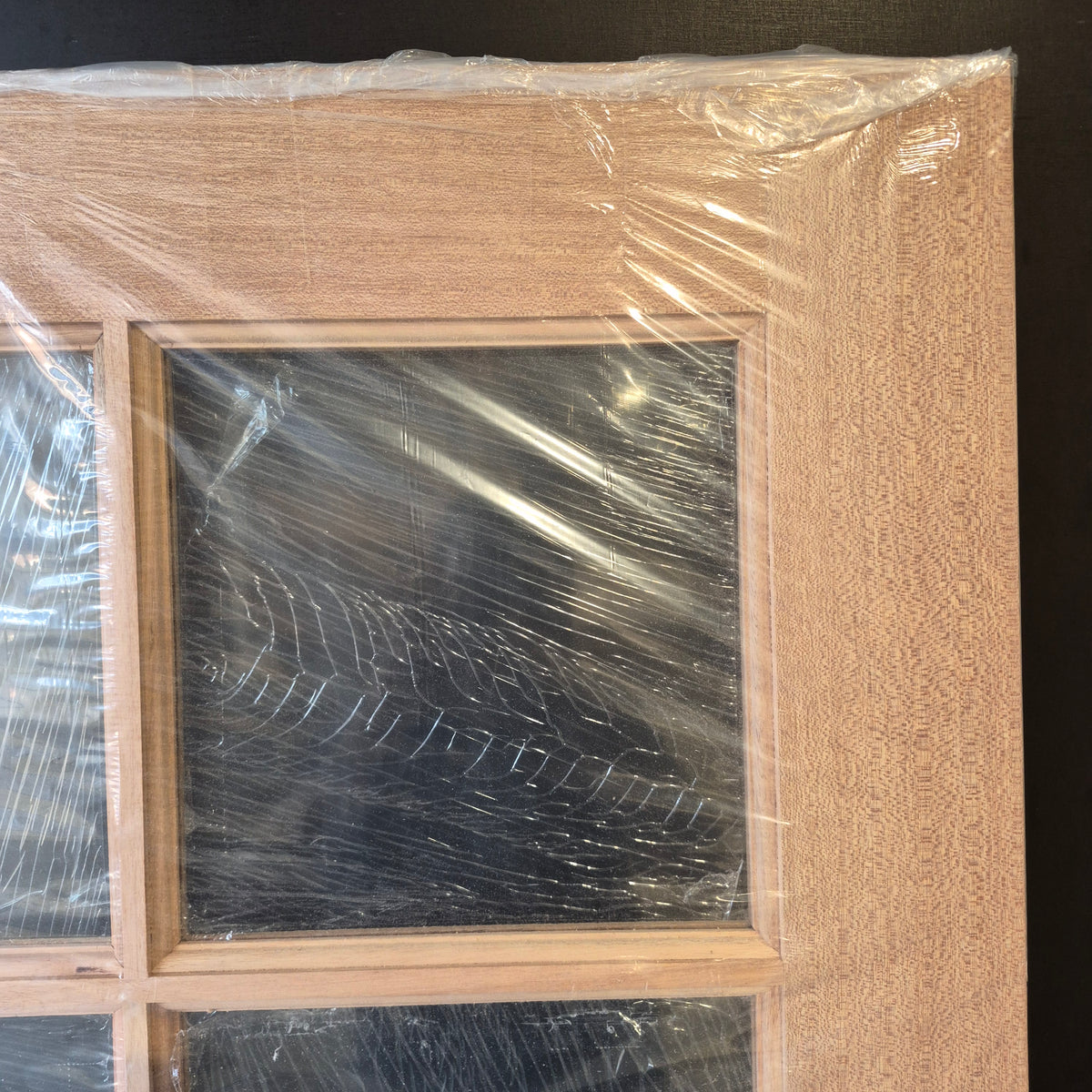 Timber Entry Door - 2040h x 920w Solid Core w/ 6 x Clear Glass + Infill Panel *New* 40059