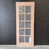 Timber Entry Door - 2040h x 820w Solid Core w/ 10 x Clear Glass *New* 40060