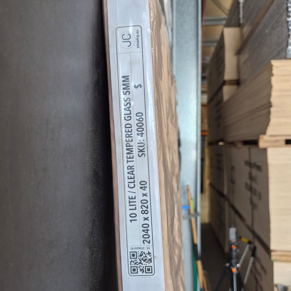 Timber Entry Door - 2040h x 820w Solid Core w/ 10 x Clear Glass *New* 40060