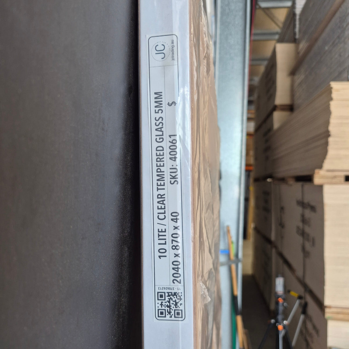 Timber Entry Door - 2040h x 870w Solid Core w/ 10 x Clear Glass *New* 40061