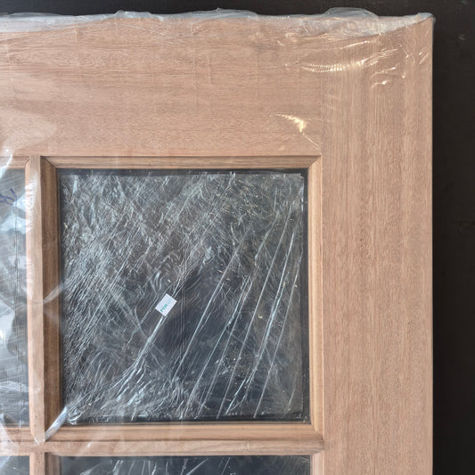 Timber Entry Door - 2040h x 920w Solid Core w/ 10 x Clear Glass *New* 40062