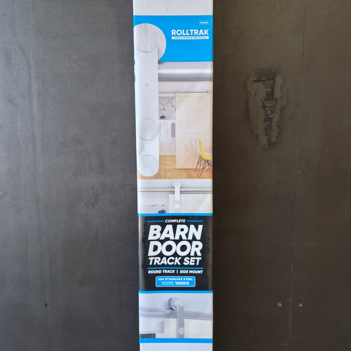 Barn Door - 2150h x 1000w Solid Core w/ 1 x Diagonal Brace, Meranti Veneer + Track *New* 40065