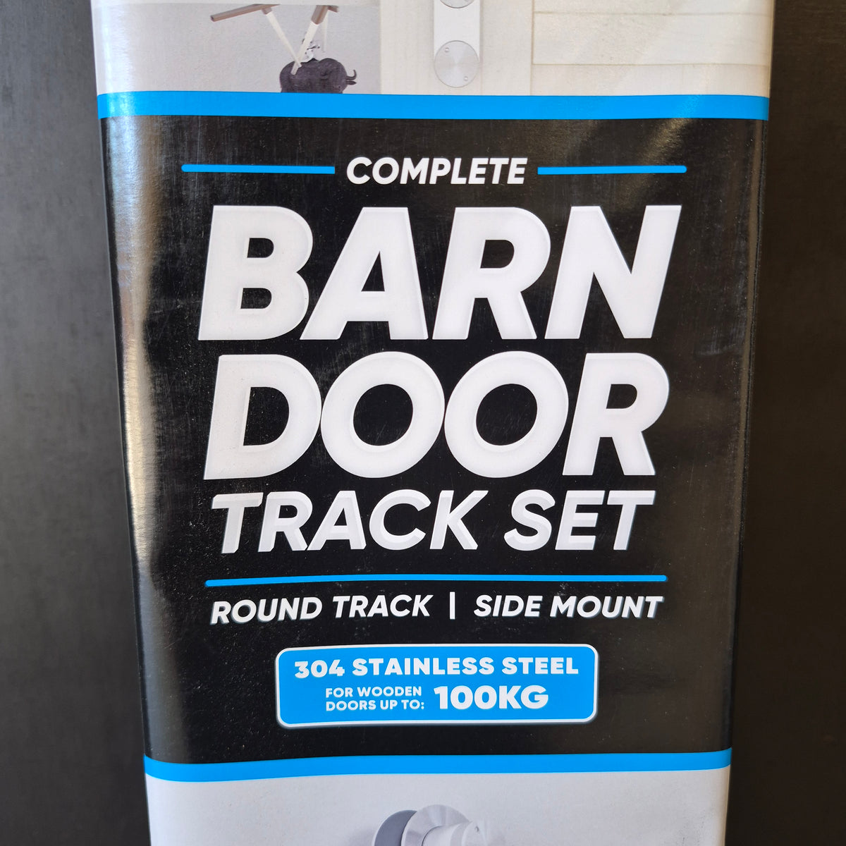 Barn Door - 2150h x 1000w Solid Core w/ 1 x Diagonal Brace, Pre-Primed MDF Finish + Track *New* 40066