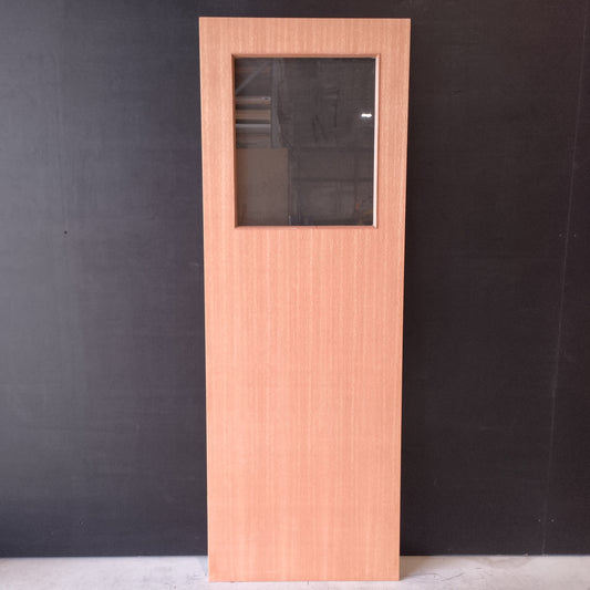 External Timber Door - 2040h x 720w Hollow Core w/ 1 X Clear Glass  (XF1) *Factory Second* 30503