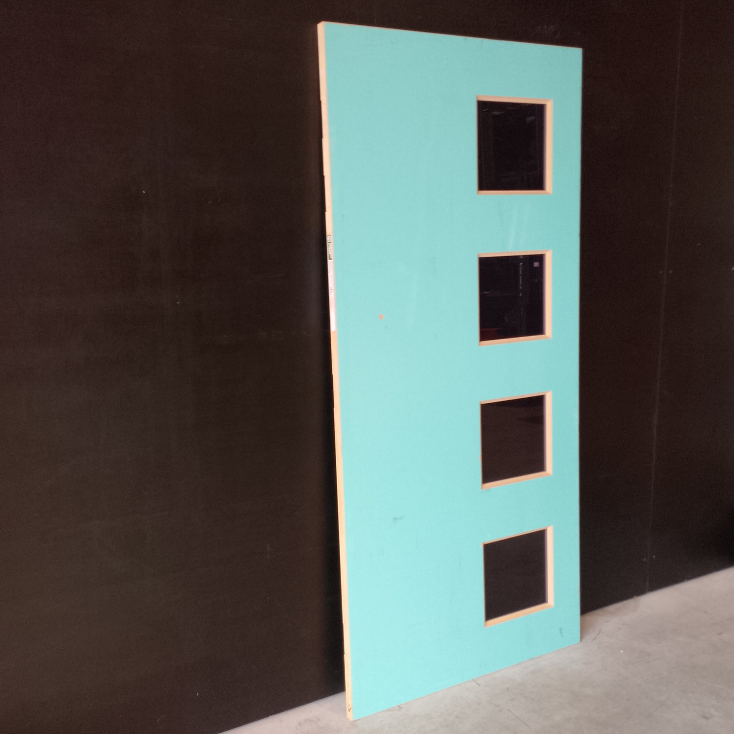 External Timber Door - 2040h x 920w Solid Core w/ 4 X Tinted Glass  (XN7) *Factory Second* 30509