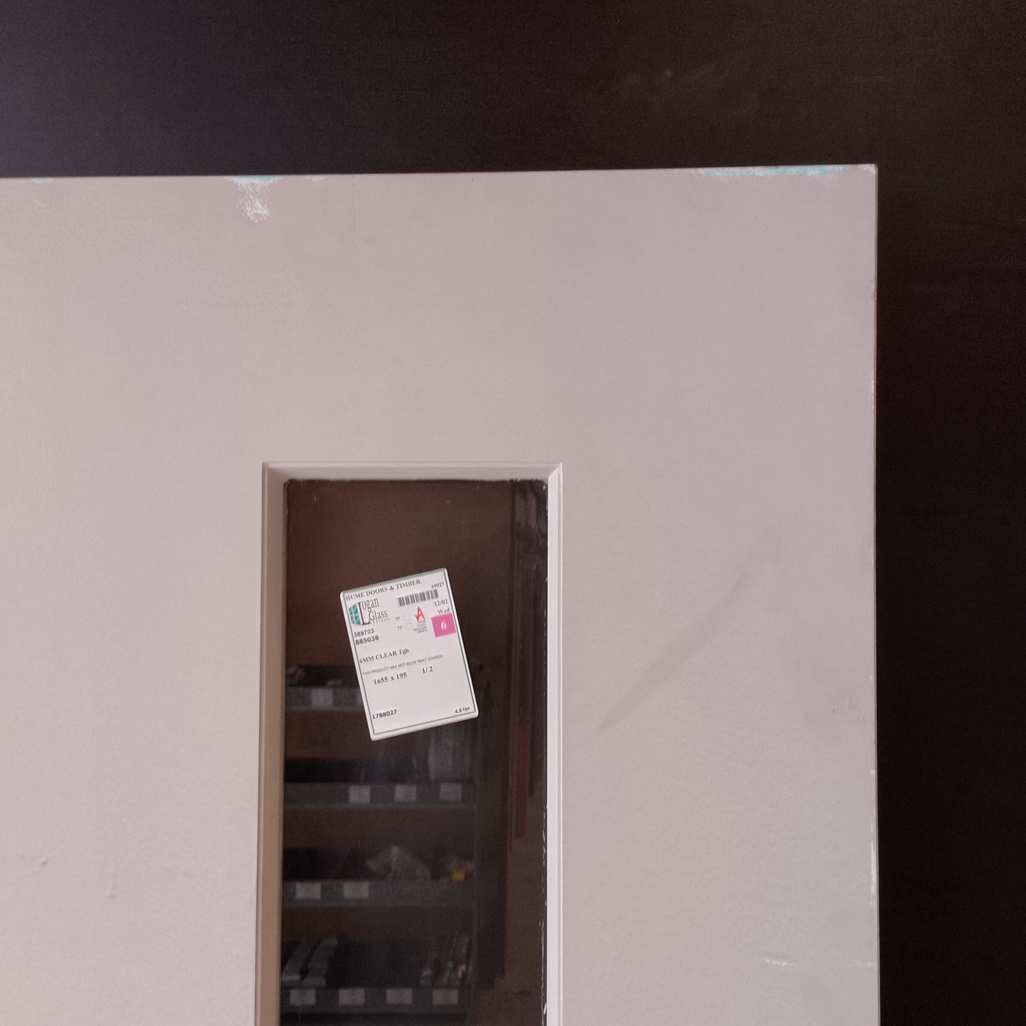 External Timber Door - 2028h x 917w Blockboard Core w/ 1 X Clear Glass  *Factory Second* 30510