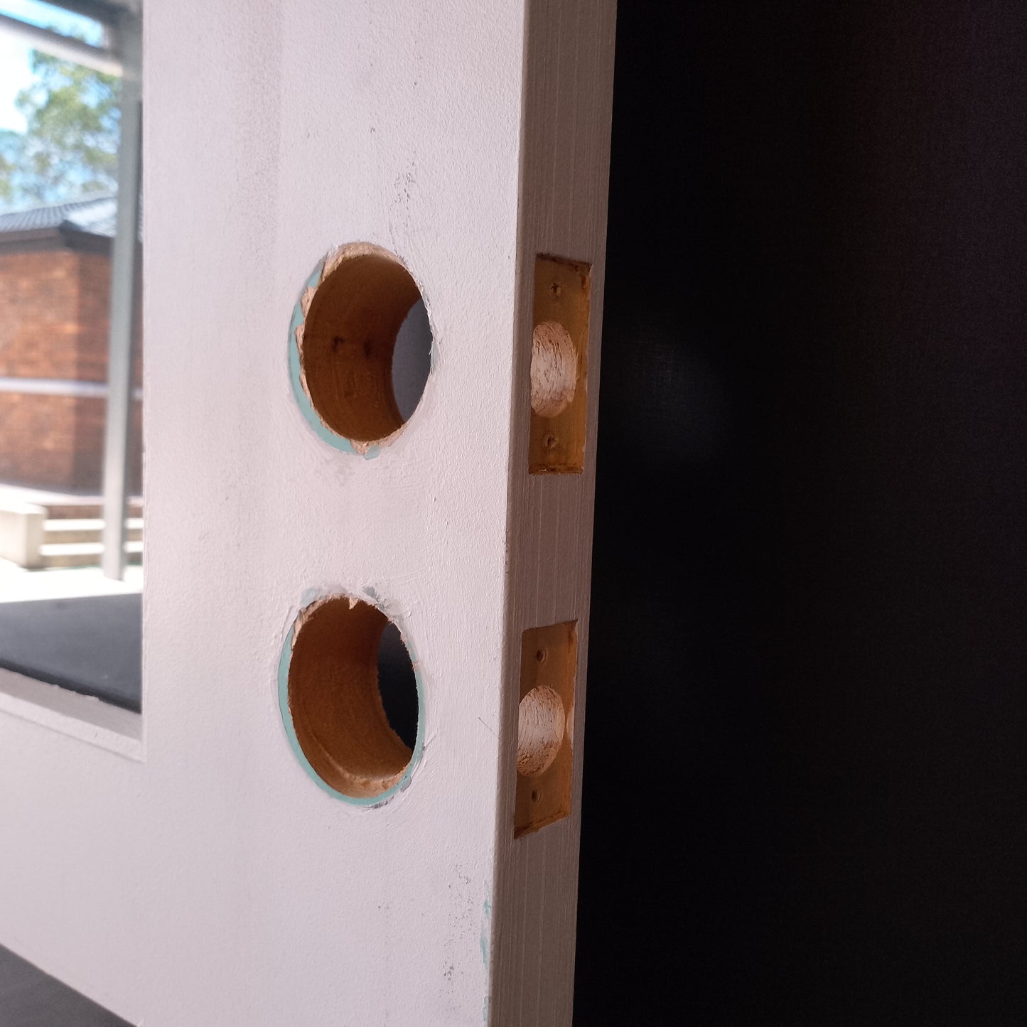 External Timber Door - 2340h x 920w Solid Core w/ 4 X Clear Glass  (PMAD 4G) *Factory Second* 30517