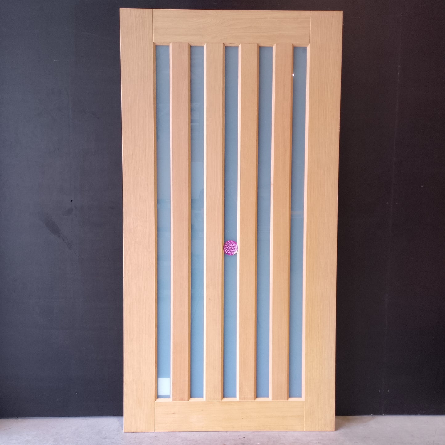 External Timber Door - 2340h x 1200w Solid Core w/ 5 X Obscure (frosted) Glass  (AWOWS 5VG) *Factory 2nd* 30520