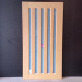External Timber Door - 2340h x 1200w Solid Core w/ 5 X Obscure (frosted) Glass  (AWOWS 5VG) *Factory 2nd* 30520