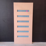Timber Entry Door - 2040h x 920w Solid Core w/ 6 x Obscure (frosted) Horizontal Glass (PMAD106) *Factory 2nd* 30522