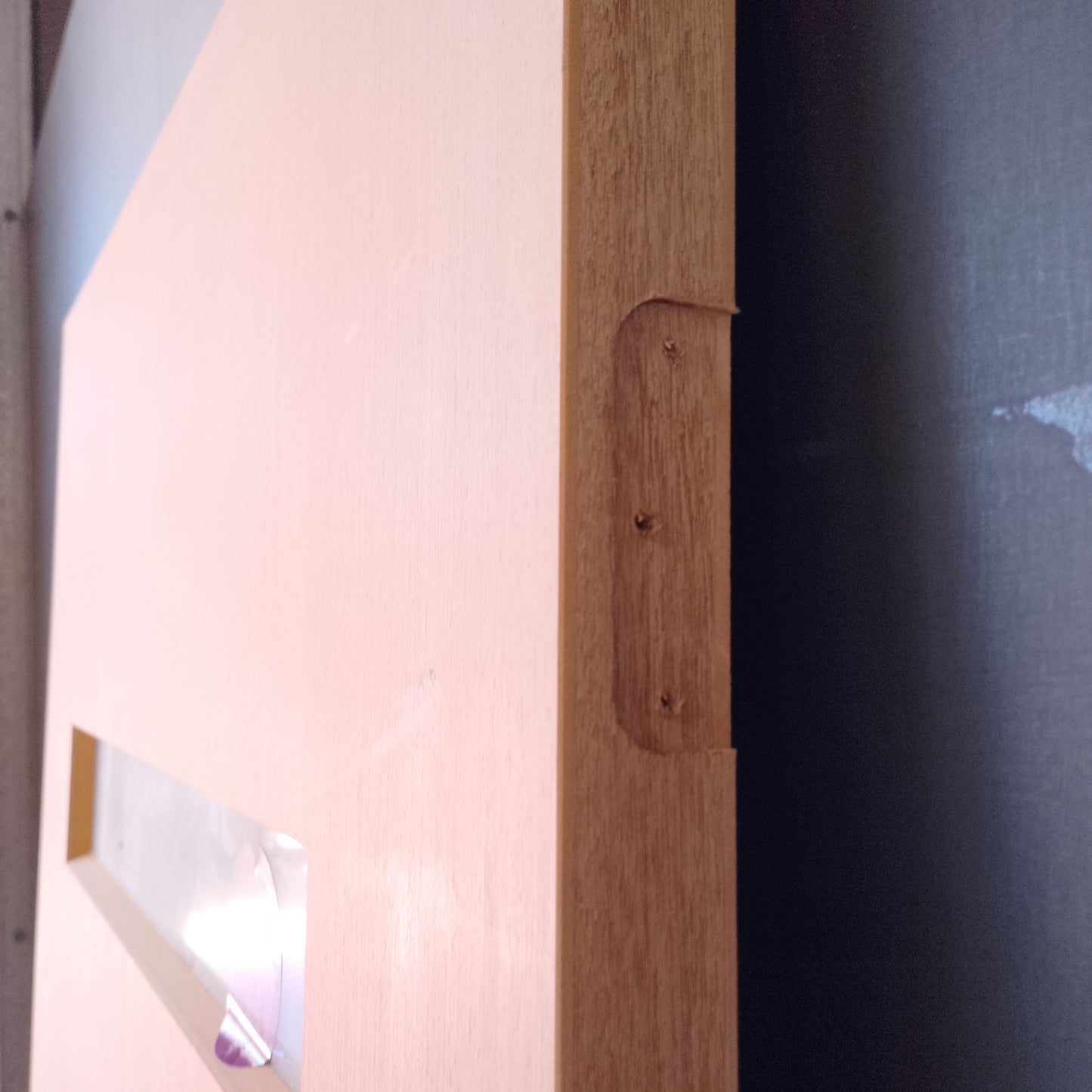 Timber Entry Door - 2040h x 920w Solid Core w/ 6 x Obscure (frosted) Horizontal Glass (PMAD106) *Factory 2nd* 30522