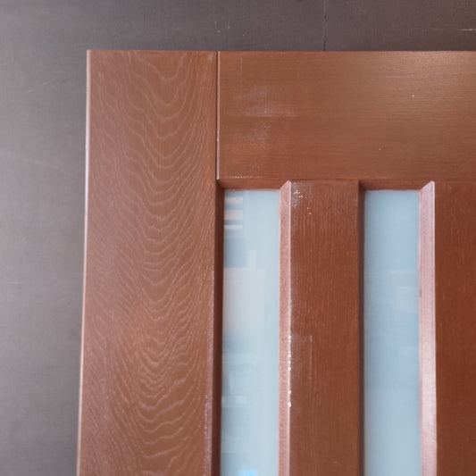 External Timber Door - 2340h x 1200w Solid Core w/ 5 X Obscure (frosted) Glass  (AWOWS 5VG) *2nd Hand* 30526