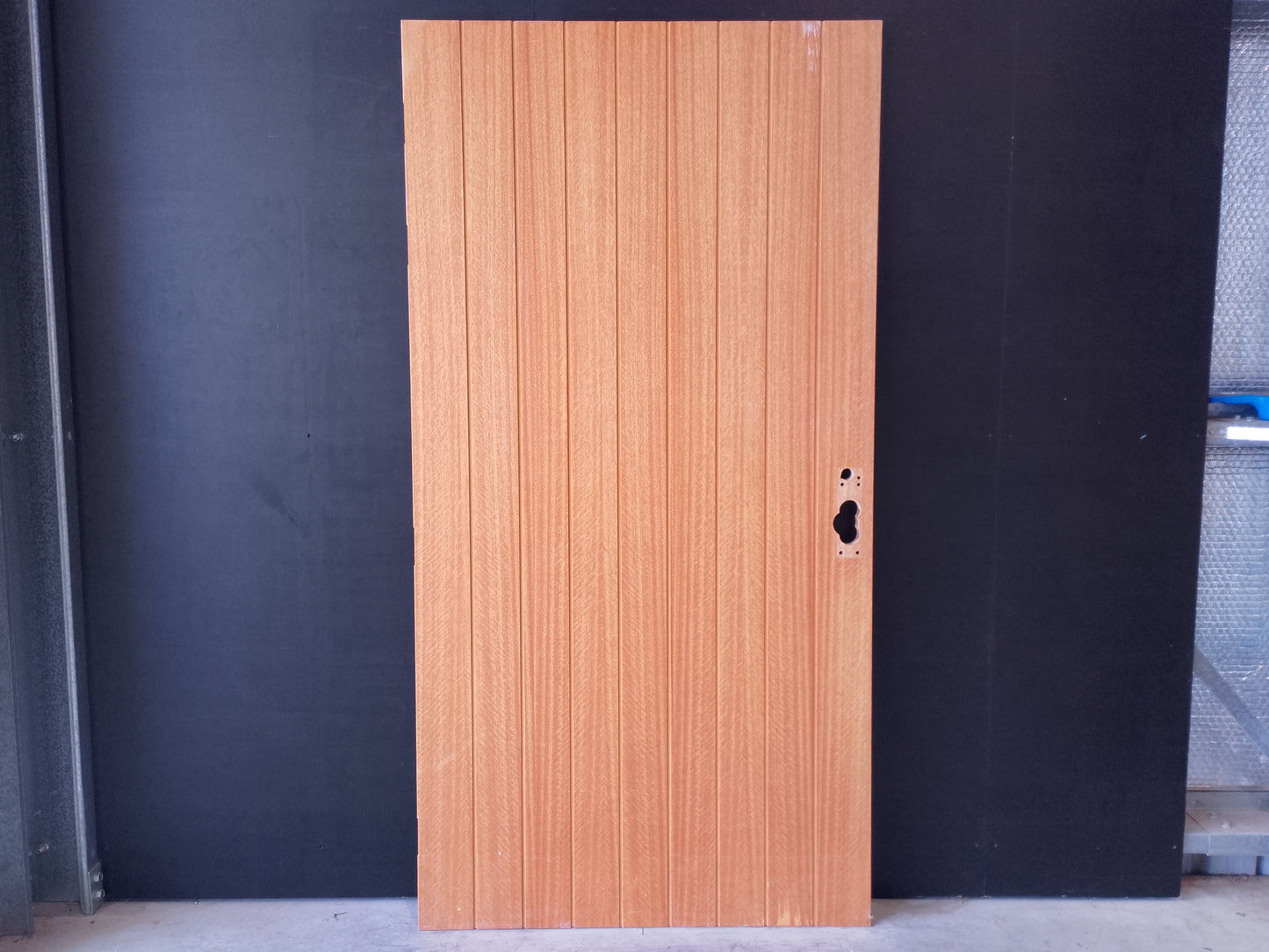 External Timber Door - 2340h x 1200w Solid Core w/ Routered Pattern  (XLR500) *Factory 2nd* 30532