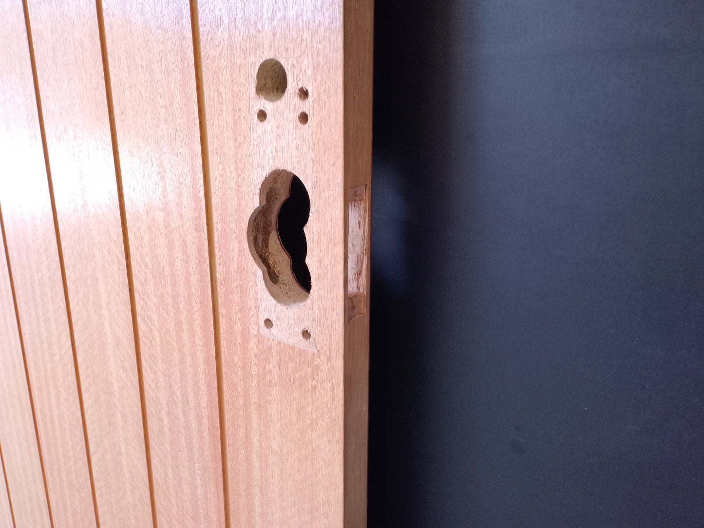 External Timber Door - 2340h x 1200w Solid Core w/ Routered Pattern  (XLR500) *Factory 2nd* 30532