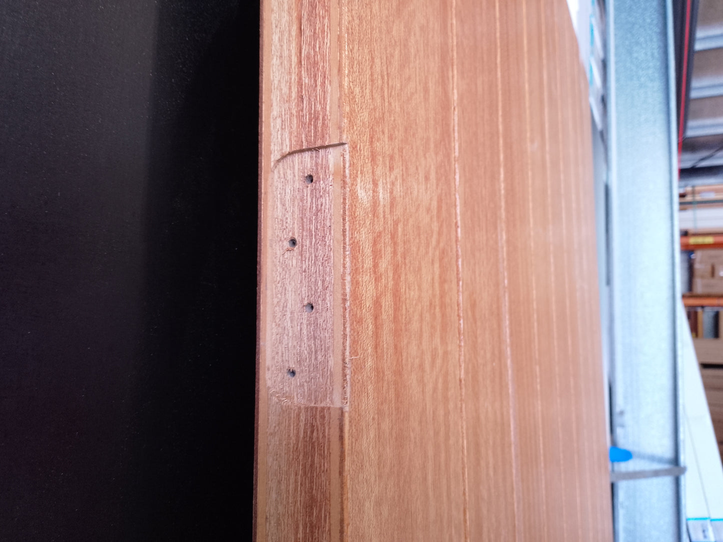 External Timber Door - 2340h x 1200w Solid Core w/ Routered Pattern  (XLR500) *Factory 2nd* 30532