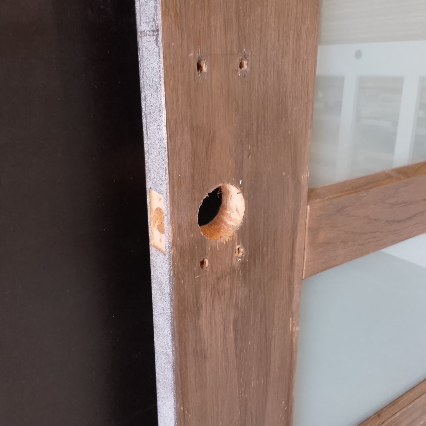 External Timber Door - 2335h x 1200w Solid Core w/ 5 X Obs Glass  (AWOWS5G) *2nd Hand* 30535
