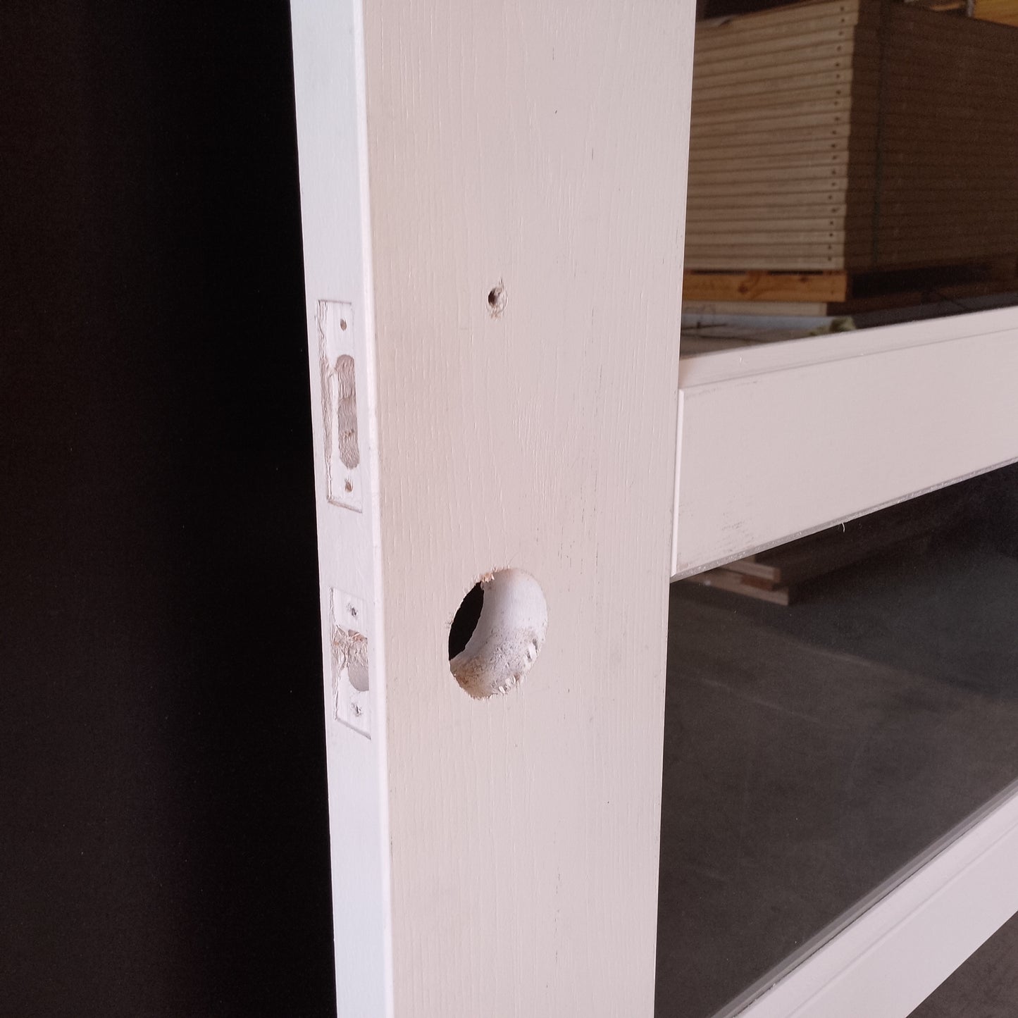 External Timber Door - 2340h x 1200w Solid Core w/ 5 X Clear Glass  (AWOWS5G) *2nd Hand* 30536