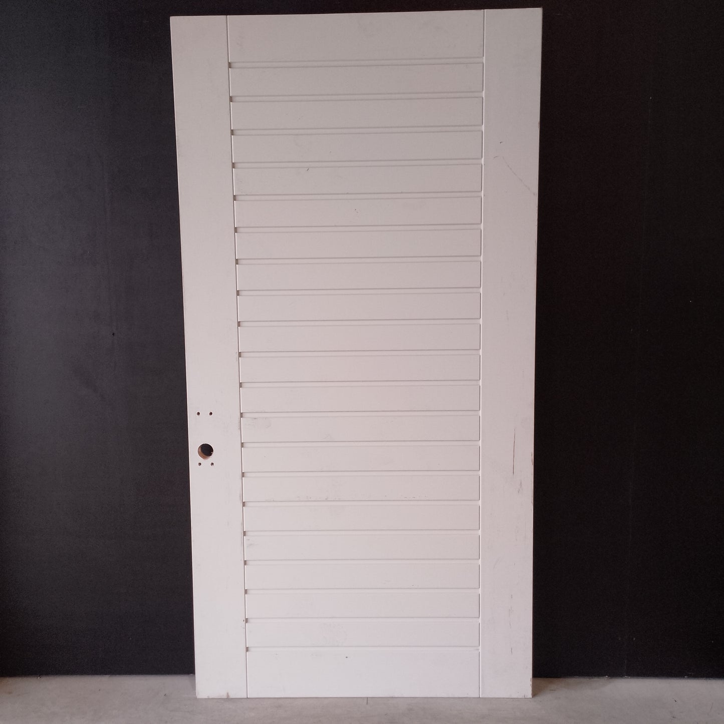 External Timber Door - 2340h x 1200w Solid Core w/ Slat Pattern  (AWOWS19H) *Factory 2nd* 30548