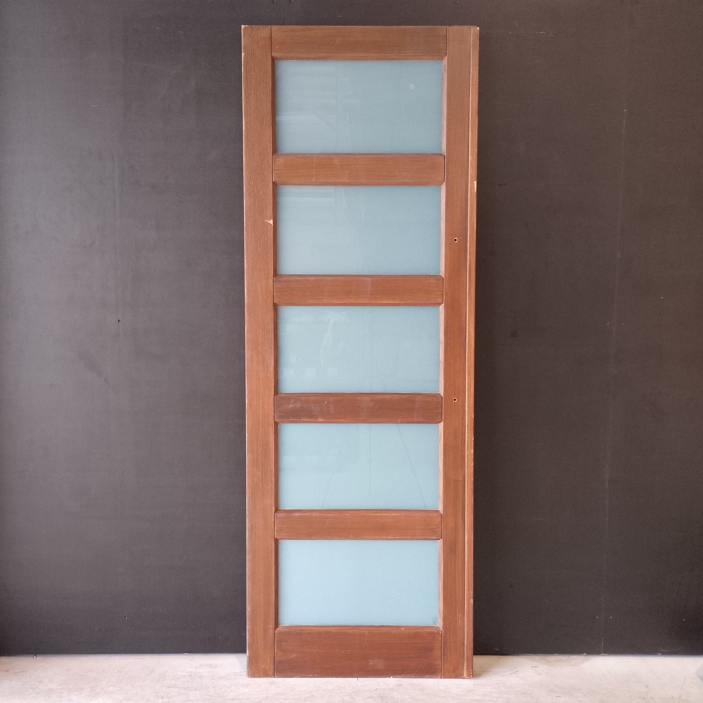 External Timber Door - 2340h x 820w Solid Core w/ 5 X Obscure Glass *Factory Second* 30549