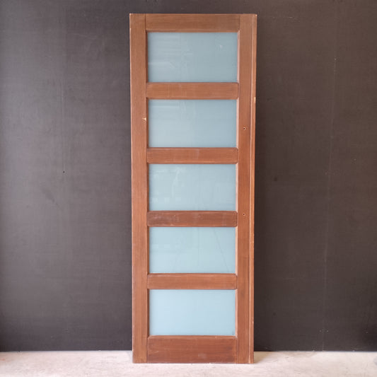 External Timber Door - 2340h x 820w Solid Core w/ 5 X Obscure Glass *Factory Second* 30549