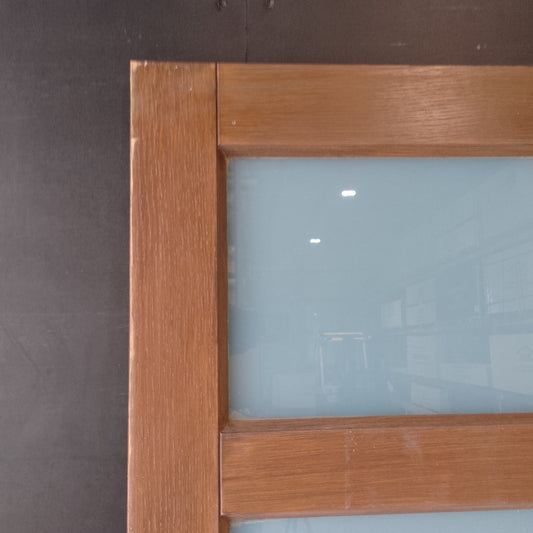 External Timber Door - 2340h x 820w Solid Core w/ 5 X Obscure Glass *Factory Second* 30549