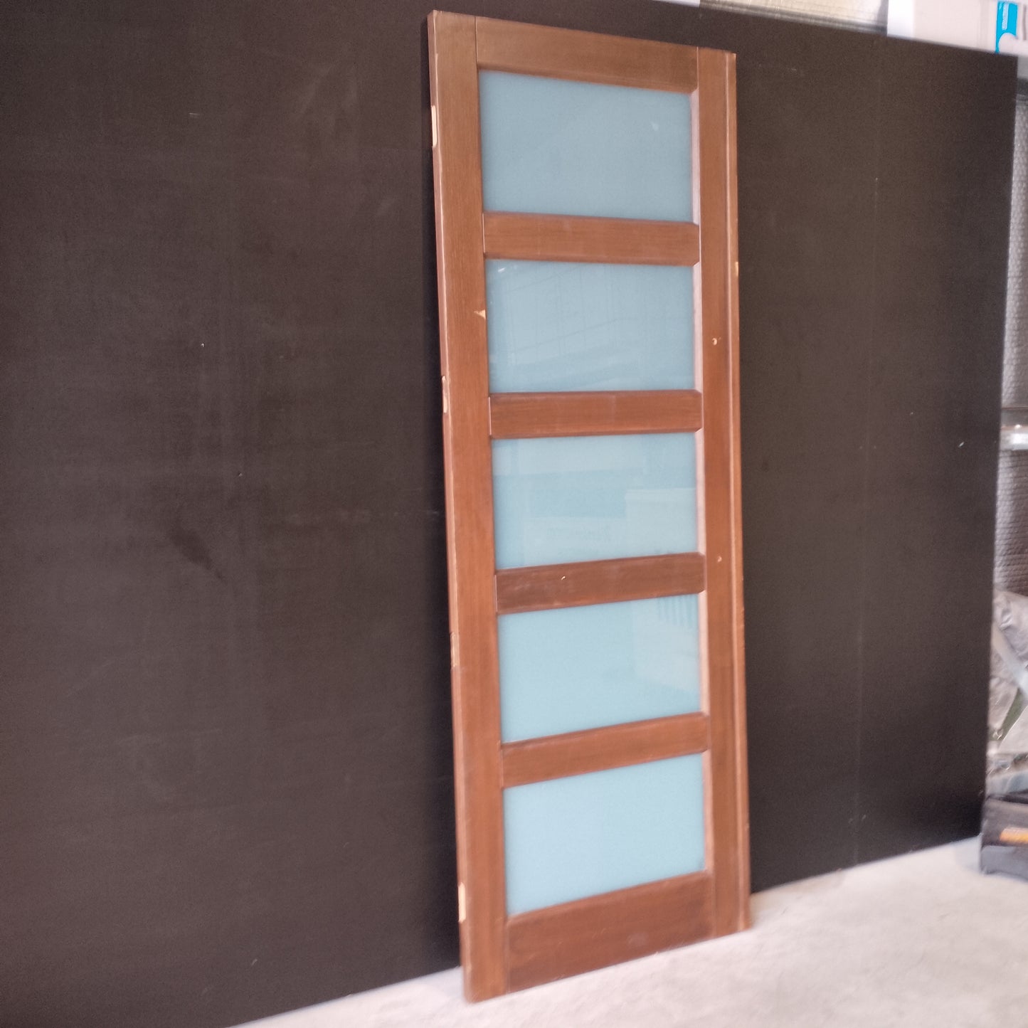 External Timber Door - 2340h x 820w Solid Core w/ 5 X Obscure Glass *Factory Second* 30549