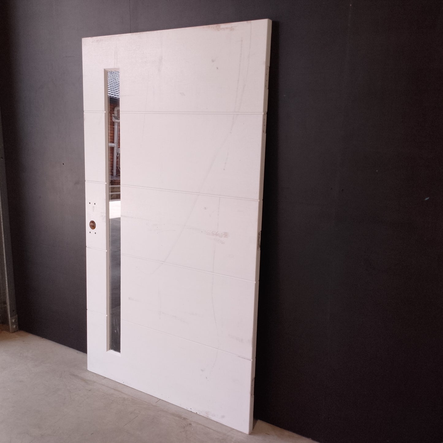 External Timber Door - 2040h x 1200w Solid Core w/ 1 X Clear Glass  (XN1) *Factory Second* 30557