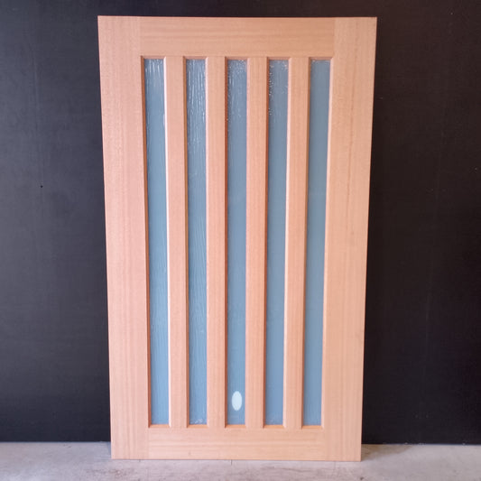 External Timber Door - 2040h x 1200w Solid Core w/ 5 X Obscure Glass  (XS45) *Factory Second* 30572