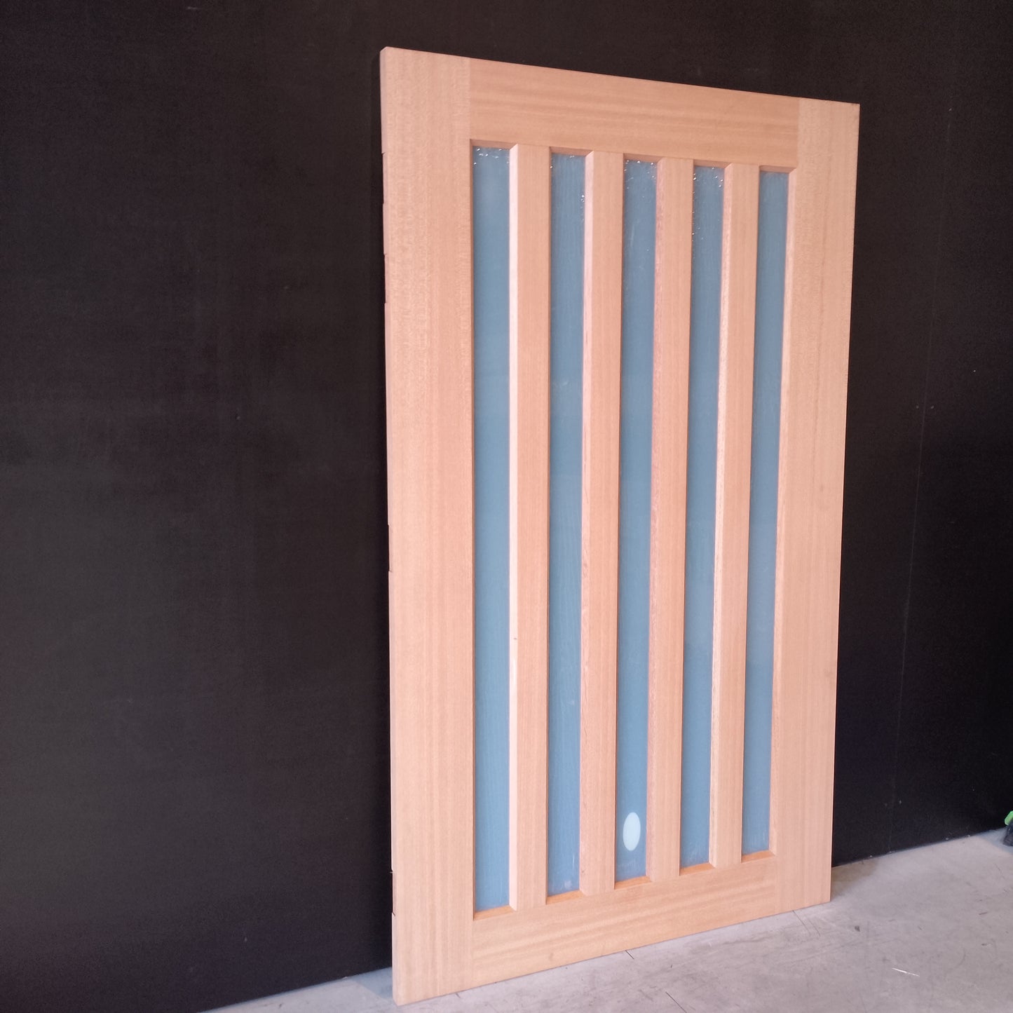 External Timber Door - 2040h x 1200w Solid Core w/ 5 X Obscure Glass  (XS45) *Factory Second* 30572
